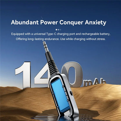 ESSAGER EBT51-LX0G-P Car Audio Bluetooth Transmitter Receiver 3.5mm Aux Adapter for Speaker Amplifier