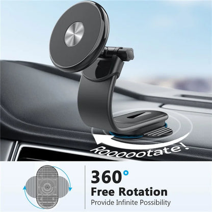 XWJ-151H 360 Degree Rotatable Aluminum Alloy Car Magnetic Phone Holder Bracket with Free Bending Arm