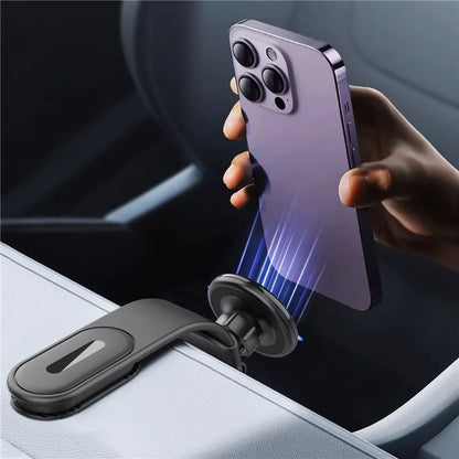 XWJ-151H 360 Degree Rotatable Aluminum Alloy Car Magnetic Phone Holder Bracket with Free Bending Arm