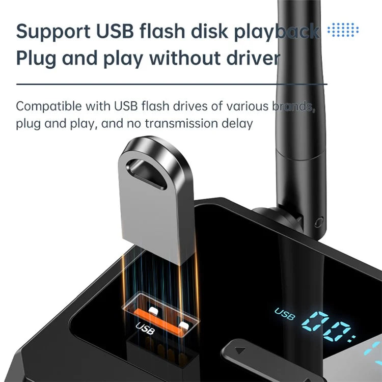 C36 Bluetooth 5.3 Audio Receiver Fiber-Optic Coaxial Adapter Supports USB-Disk Playback