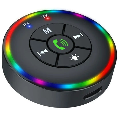 Q10 2-in-1 Bluetooth 5.3 Wireless Transmitter / Receiver MP3 Player Adapter with Colorful Atmosphere Lamp