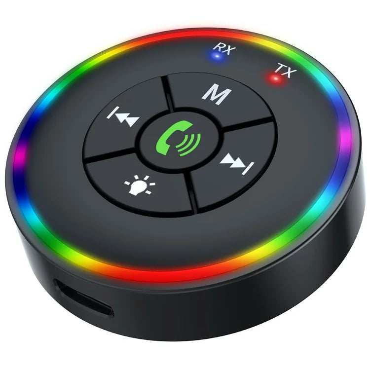 Q10 2-in-1 Bluetooth 5.3 Wireless Transmitter / Receiver MP3 Player Adapter with Colorful Atmosphere Lamp