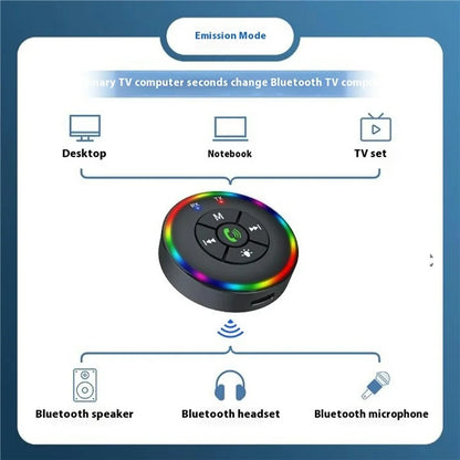 Q10 2-in-1 Bluetooth 5.3 Wireless Transmitter / Receiver MP3 Player Adapter with Colorful Atmosphere Lamp