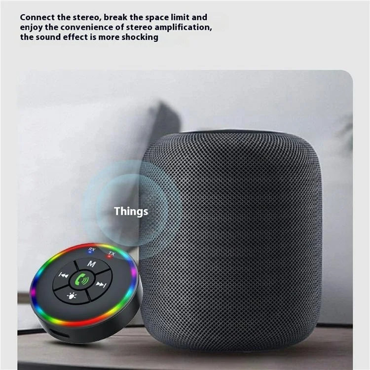 Q10 2-in-1 Bluetooth 5.3 Wireless Transmitter / Receiver MP3 Player Adapter with Colorful Atmosphere Lamp