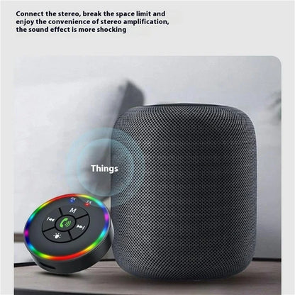 Q10 2-in-1 Bluetooth 5.3 Wireless Transmitter / Receiver MP3 Player Adapter with Colorful Atmosphere Lamp