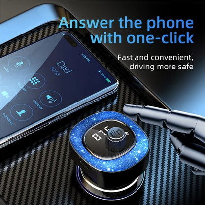 C41 Bluetooth Hands-free Call MP3 Music Player Type-C + USB Car Charger ABS Adapter FM Transmitter