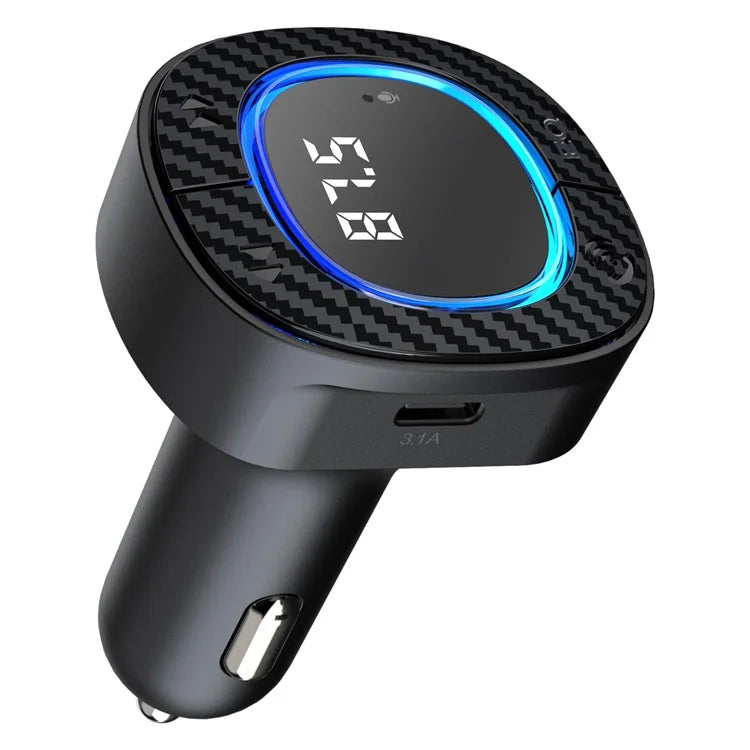C42 Bluetooth Hands-free Call MP3 Music Player FM Transmitter Type-C + USB Car Charger Adapter