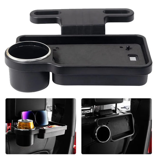 9700 Foldable Car Back Seat Organizer Cup Holder Rear Seat Table Tray for Food Beverage