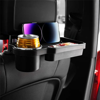 9700 Foldable Car Back Seat Organizer Cup Holder Rear Seat Table Tray for Food Beverage