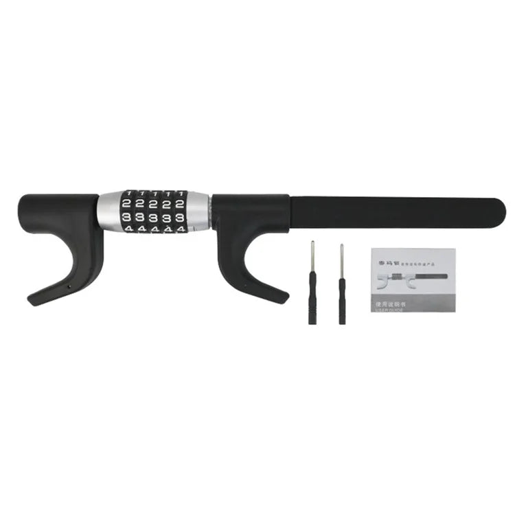 Anti-Theft Retractable Alloy Car Steering Wheel Lock 5 Digit Password Vehicle Steering Wheel Security Lock