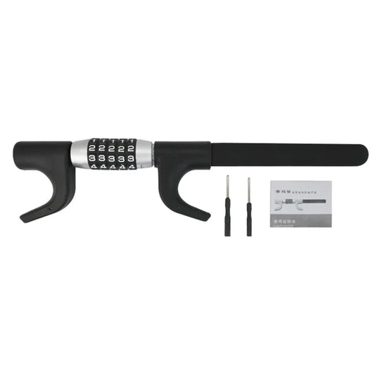 Anti-Theft Retractable Alloy Car Steering Wheel Lock 5 Digit Password Vehicle Steering Wheel Security Lock