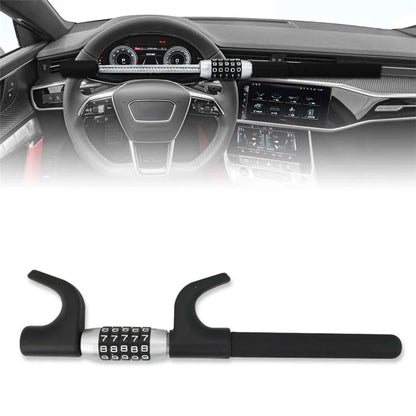 Anti-Theft Retractable Alloy Car Steering Wheel Lock 5 Digit Password Vehicle Steering Wheel Security Lock