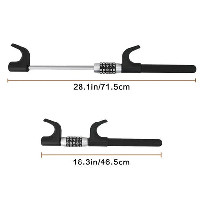 Anti-Theft Retractable Alloy Car Steering Wheel Lock 5 Digit Password Vehicle Steering Wheel Security Lock