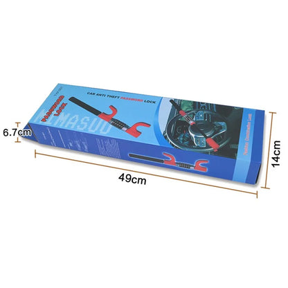 Anti-Theft Retractable Alloy Car Steering Wheel Lock 5 Digit Password Vehicle Steering Wheel Security Lock