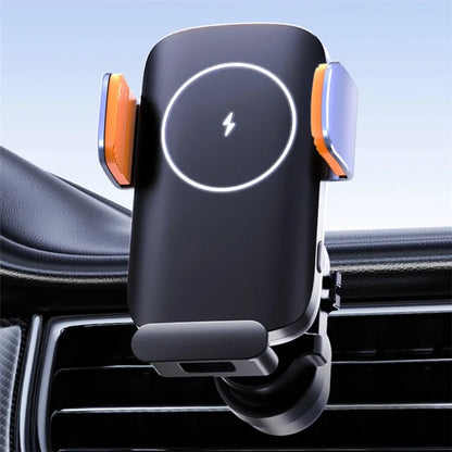 Car Air Outlet Clip Wireless Charger 360 Degree Rotatable Solar Powered Phone Holder Bracket