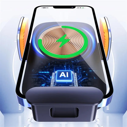 Car Air Outlet Clip Wireless Charger 360 Degree Rotatable Solar Powered Phone Holder Bracket