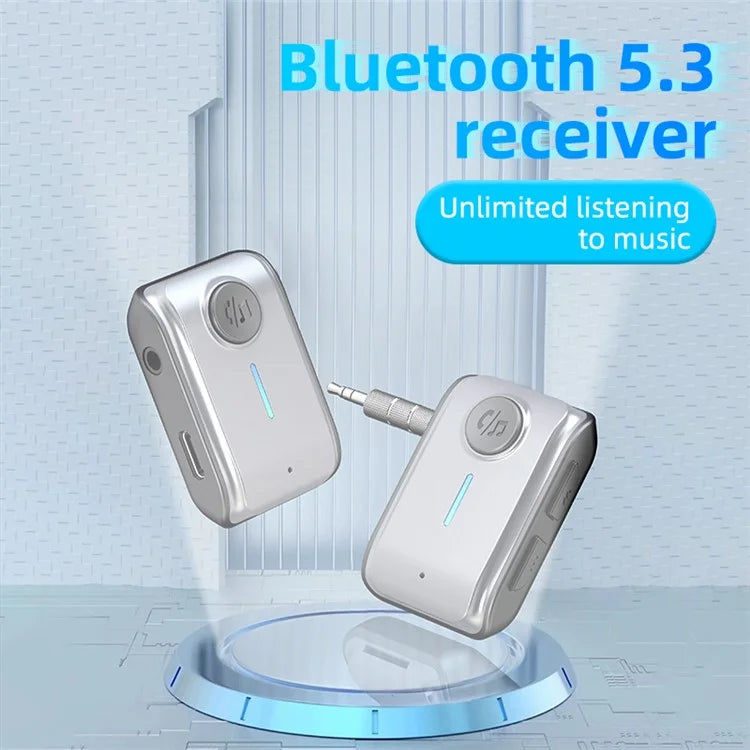 W2 Hands Free AUX Car Bluetooth Receiver Portable BT 5.3 Car Audio Adapter with Type-C Input, TF Card Slot