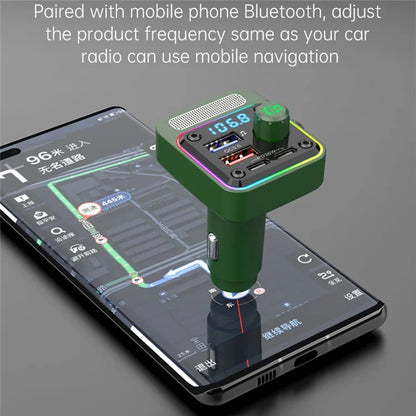 BC91 Car Bluetooth 5.3 Adapter FM Transmitter MP3 Player Dual PD Type-C + Dual USB Car Charger