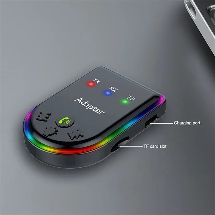 Q6 Portable Mini 2-in-1 Bluetooth 5.3 MP3 Player Car Audio Adapter Support Receiver / Transmitter
