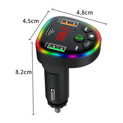 P26 Bluetooth Hands-Free Dual USB Phone Car Charger with Ambient Light