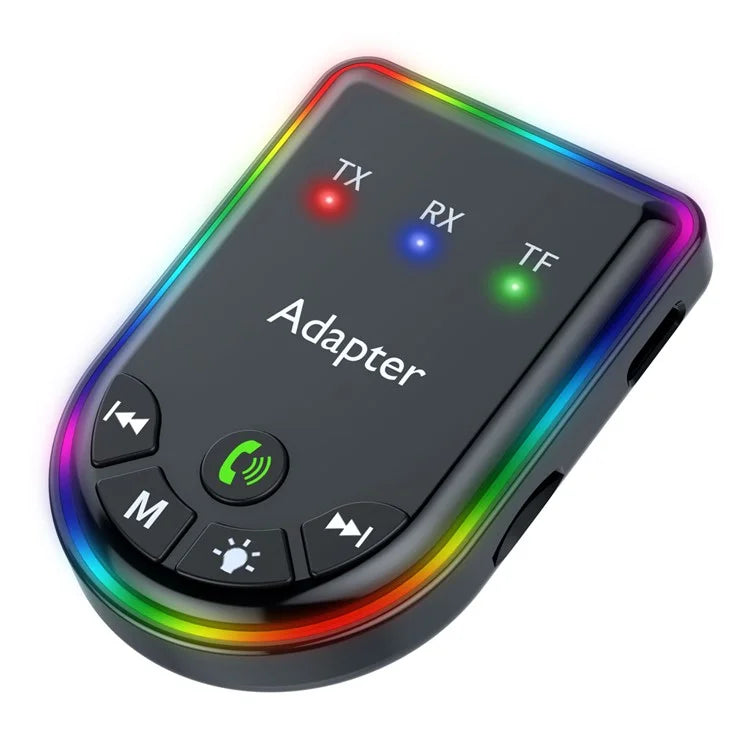 Q4 2-in-1 TX / RX Adapter Bluetooth 5.3 Car MP3 Player with Light