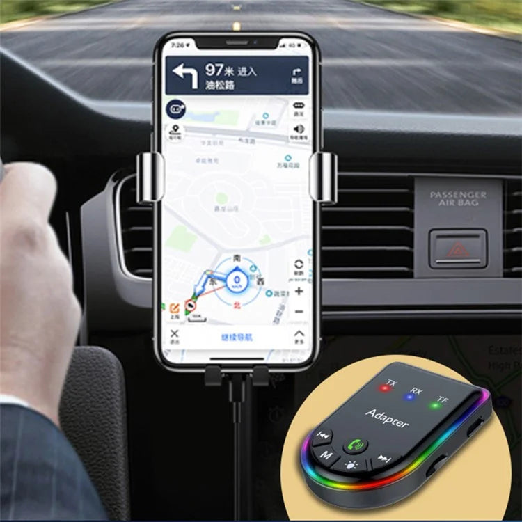 Q4 2-in-1 TX / RX Adapter Bluetooth 5.3 Car MP3 Player with Light