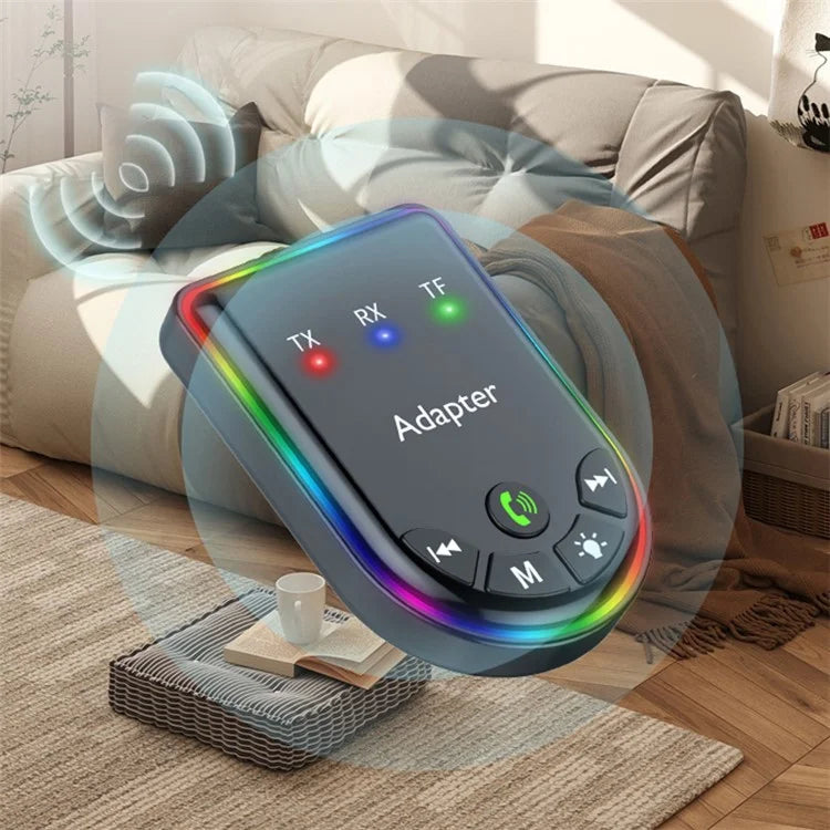 Q4 2-in-1 TX / RX Adapter Bluetooth 5.3 Car MP3 Player with Light