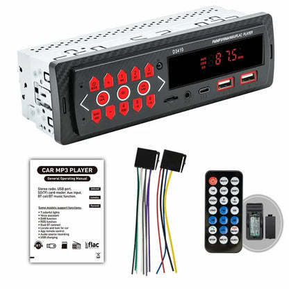 D3410 Car Bluetooth MP3 Player Vehicles Audio Device Support TF Card, U-Disk, FM Radio