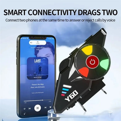 Y60 Motorcycle Bluetooth Headset Waterproof Helmet Speakers Noise Cancellation / FM Radio