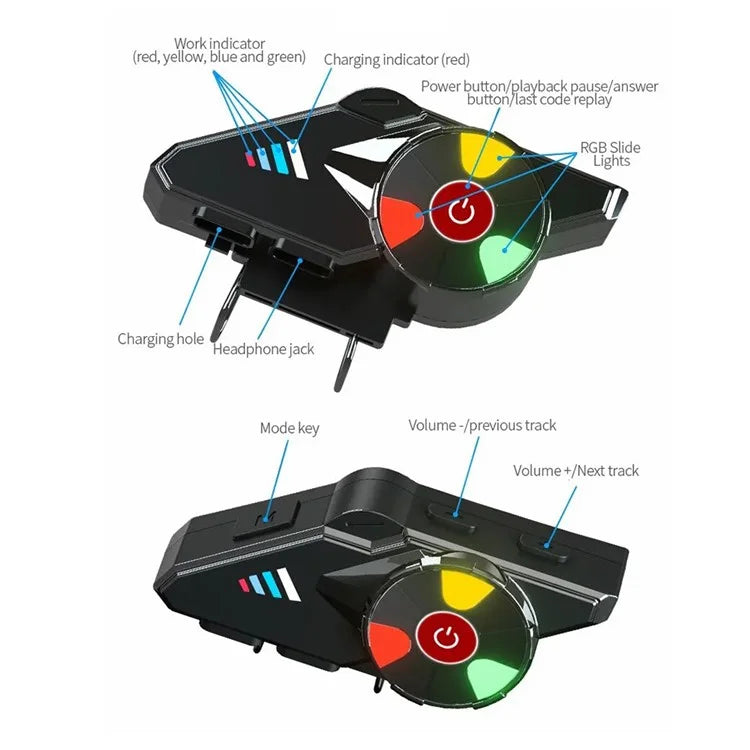 Y60 Motorcycle Bluetooth Headset Waterproof Helmet Speakers Noise Cancellation / FM Radio