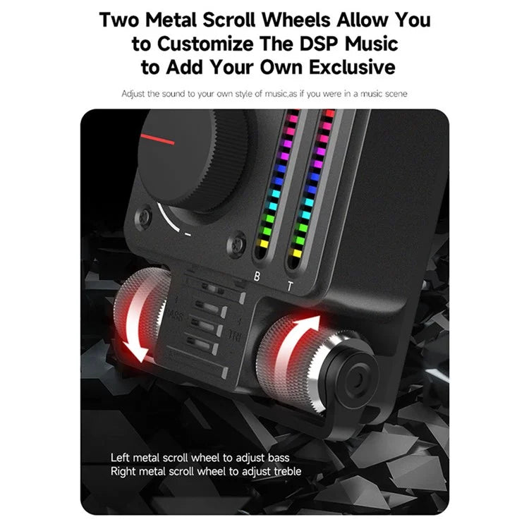 MT01 Ambient Light Car Bluetooth Adapter FM Transmitter MP3 Music Player Type-C + USB Car Charger