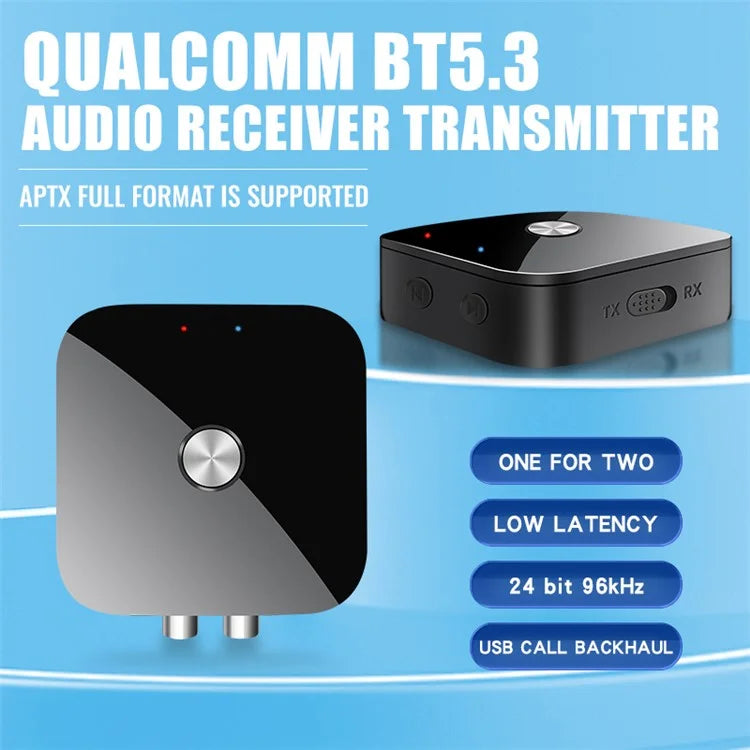 T69 2-in-1 Bluetooth 5.3 APTX Adaptive Receiver Transmitter Wireless Audio Adapter
