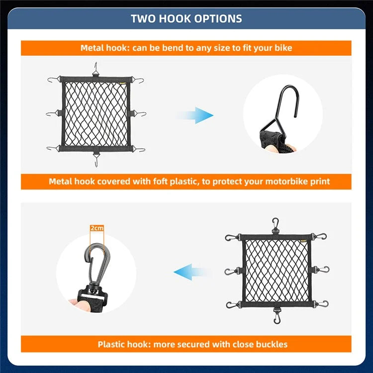 RHINOWALK Motorcycle Helmet Fixing Net Anti-lost Motorbike Tail Helmet Holder Net