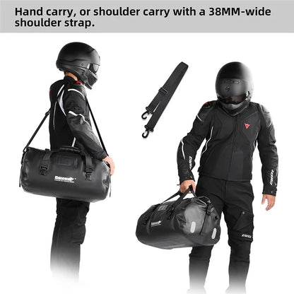 RHINOWALK MT20450BK 45L Waterproof Motorcycle Tail Bag Rear Seat Pouch with Shoulder Strap