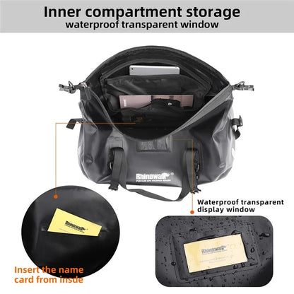 RHINOWALK MT20450BK 45L Waterproof Motorcycle Tail Bag Rear Seat Pouch with Shoulder Strap