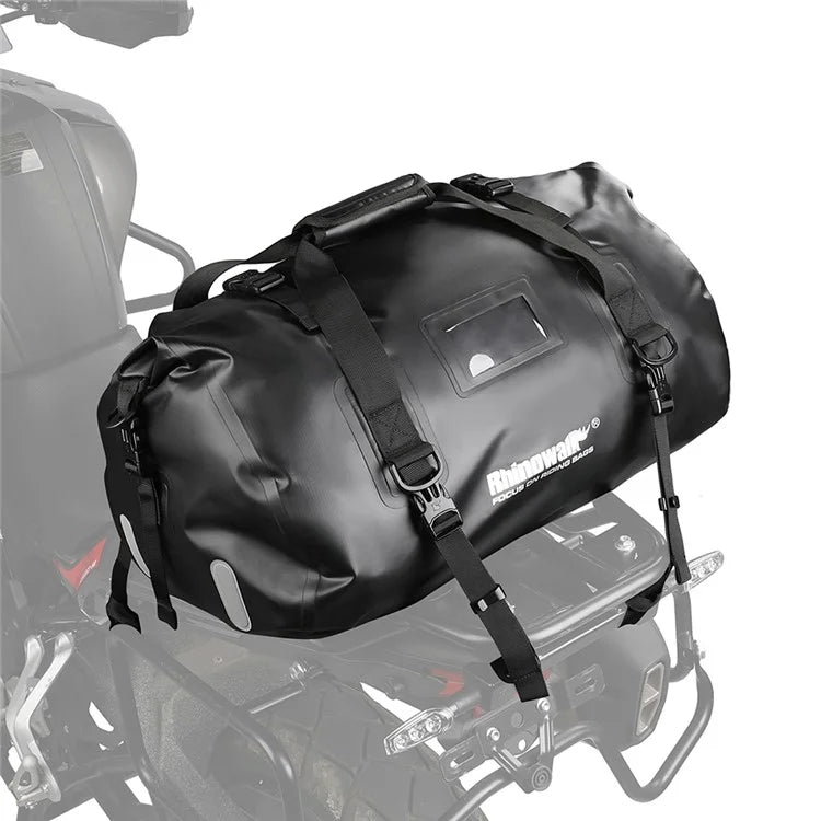 RHINOWALK MT20450BK 45L Waterproof Motorcycle Tail Bag Rear Seat Pouch with Shoulder Strap
