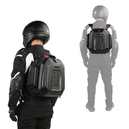 RHINOWALK MT2335 23L-35L Expandable Hardshell Motorcycle Tail Bag Polyester Backpack Shoulders Bag