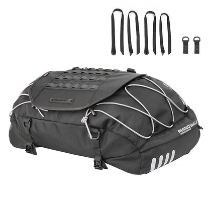 RHINOWALK MT3550BK 35-50L Bilateral Expandable Motorcycle Tail Bag Rear Seat Bag
