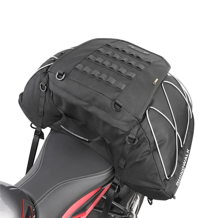 RHINOWALK MT3550BK 35-50L Bilateral Expandable Motorcycle Tail Bag Rear Seat Bag