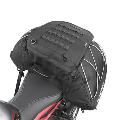 RHINOWALK MT3550BK 35-50L Bilateral Expandable Motorcycle Tail Bag Rear Seat Bag