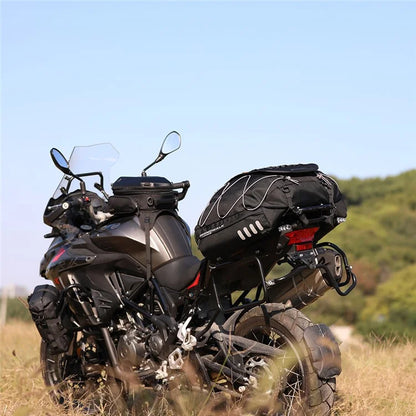 RHINOWALK MT3550BK 35-50L Bilateral Expandable Motorcycle Tail Bag Rear Seat Bag