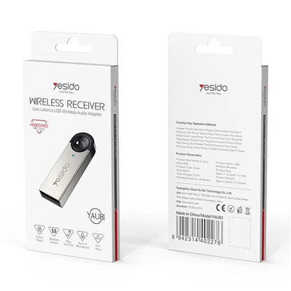 YESIDO YAU81 USB Bluetooth Adapter Wireless Audio Receiver Car Bluetooth Music Receiver