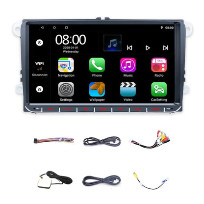 RH-753C For Golf MK5 / Polo / Passat / Jetta 2G+32G 9-inch HD Vehicle Player Car FM Radio Offline Map Multimedia Player