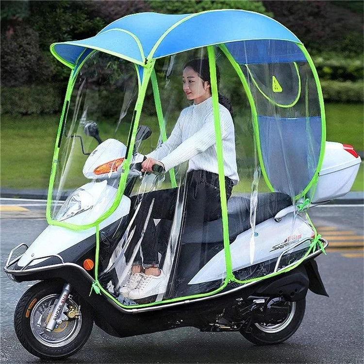 Electric Bike Motorcycle Rain Shelter Fully Enclosed Motorbike Umbrella Awning Rain Hood