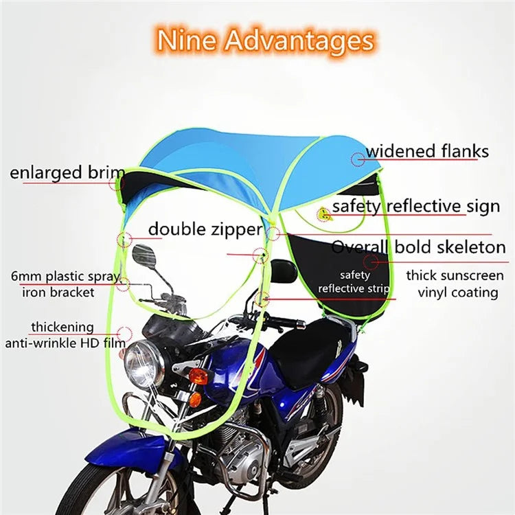 Electric Bike Motorcycle Rain Shelter Fully Enclosed Motorbike Umbrella Awning Rain Hood