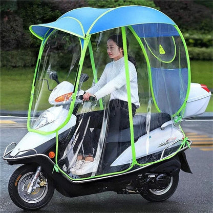 Electric Bike Motorcycle Rain Shelter Fully Enclosed Motorbike Umbrella Awning Rain Hood