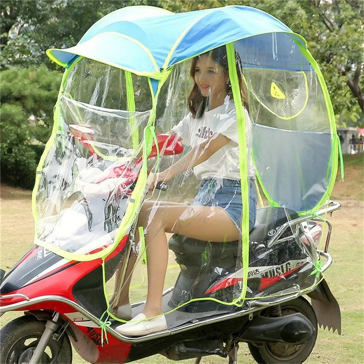 Electric Bike Motorcycle Rain Shelter Fully Enclosed Motorbike Umbrella Awning Rain Hood