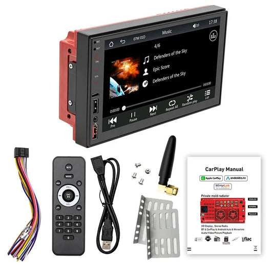 FS02C Car Radio MP5 Player 7" HD Screen Mirror Link Reversing Image FM Radio Receiver