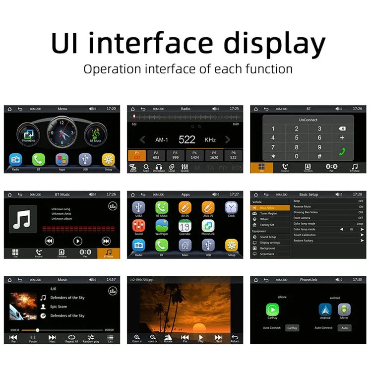 FS02C Car Radio MP5 Player 7" HD Screen Mirror Link Reversing Image FM Radio Receiver