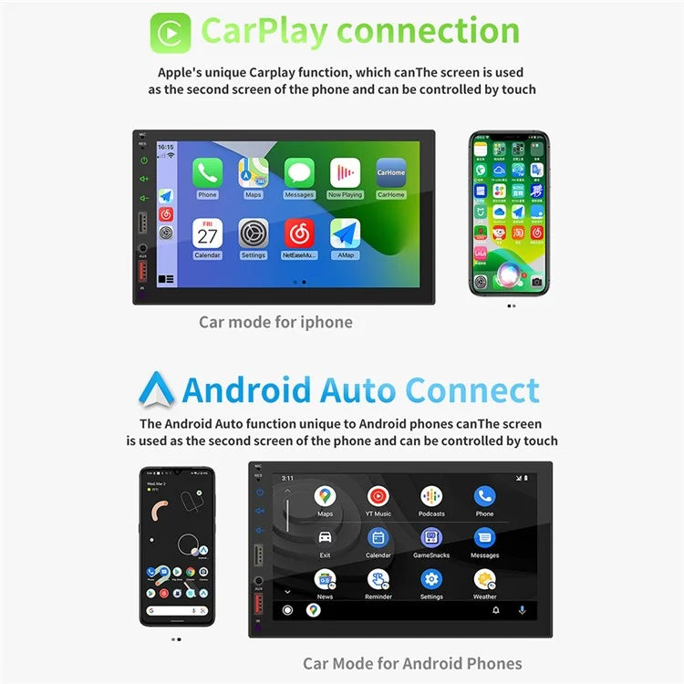 X2S Bluetooth Car Stereo 7 Inch Car MP5 Player Multimedia FM Radio Receiver Support Reversing Image